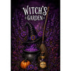 America Forever Witch's Garden Halloween Cauldron and Broom House Flag