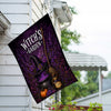America Forever Witch's Garden Halloween Cauldron and Broom House Flag