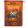 America Forever Happy Halloween Stacked Pumpkins House Flag