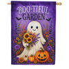 America Forever Boo-Tiful Garden Ghost with Flowers Halloween House Flag