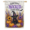 America Forever Something Wicked Grows Here Black Cat House Flag