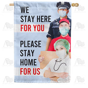 America Forever Help Us By Staying Home House Flag