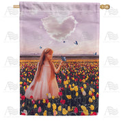 America Forever Butterfly Kisses House Flag