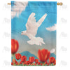 America Forever On The Wings Of A Snow White Dove House Flag