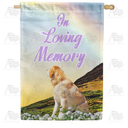 America Forever Dog Crossed Over Rainbow Bridge House Flag