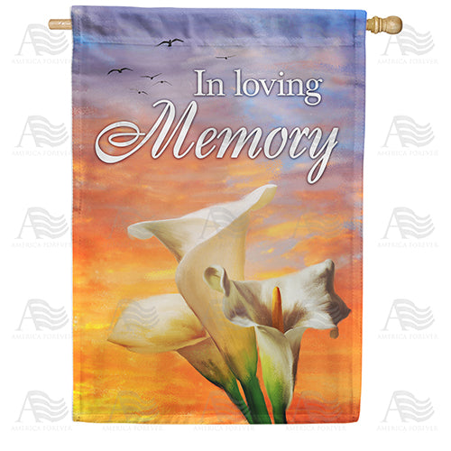 America Forever In Loving Memory (Lilies) House Flag