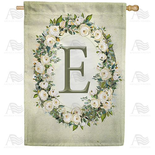 America Forever Sage Floral Monogram House Flag