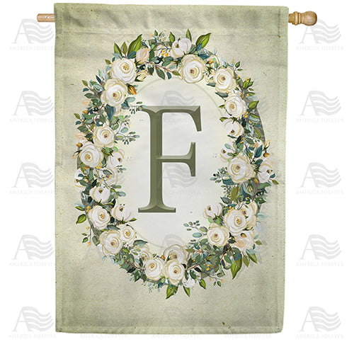 America Forever Sage Floral Monogram House Flag