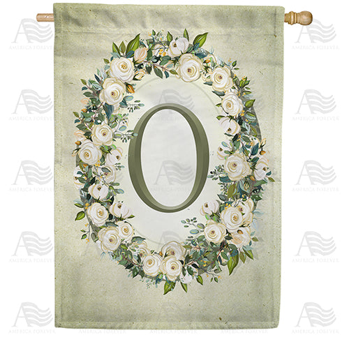 America Forever Sage Floral Monogram House Flag