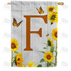 America Forever Country Sunflowers Monogram House Flag