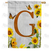 America Forever Country Sunflowers Monogram House Flag