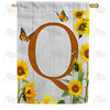 America Forever Country Sunflowers Monogram House Flag