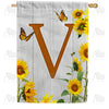 America Forever Country Sunflowers Monogram House Flag