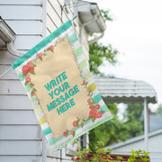 America Forever Personalized Watercolor Stripes Message House Flag
