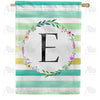 America Forever Blue Striped Watercolor Monogram House Flag