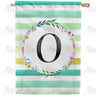 America Forever Blue Striped Watercolor Monogram House Flag