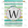 America Forever Blue Striped Watercolor Monogram House Flag