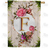 America Forever Fancy Rose Monogram House Flag