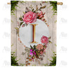 America Forever Fancy Rose Monogram House Flag