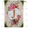 America Forever Fancy Rose Monogram House Flag