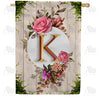 America Forever Fancy Rose Monogram House Flag