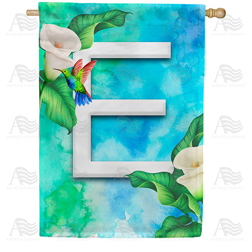 America Forever Hummingbird At Lily Monogram House Flag