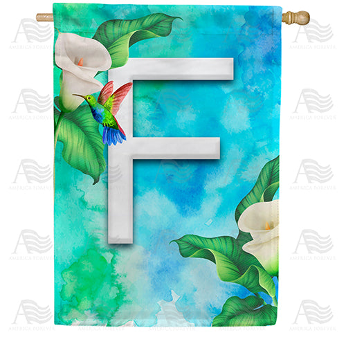 America Forever Hummingbird At Lily Monogram House Flag