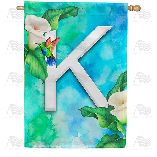 America Forever Hummingbird At Lily Monogram House Flag