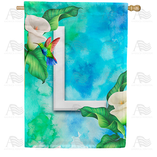 America Forever Hummingbird At Lily Monogram House Flag