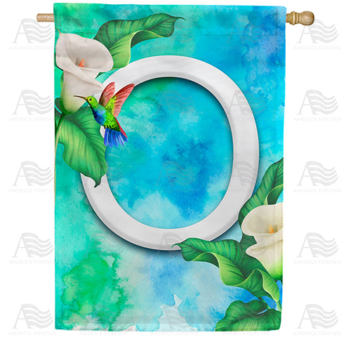 America Forever Hummingbird At Lily Monogram House Flag