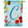 America Forever Spring Beauties Monogram House Flag