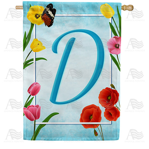 America Forever Spring Beauties Monogram House Flag