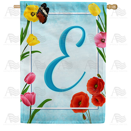America Forever Spring Beauties Monogram House Flag