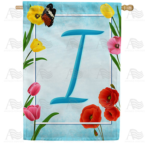 America Forever Spring Beauties Monogram House Flag