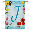America Forever Spring Beauties Monogram House Flag
