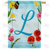 America Forever Spring Beauties Monogram House Flag