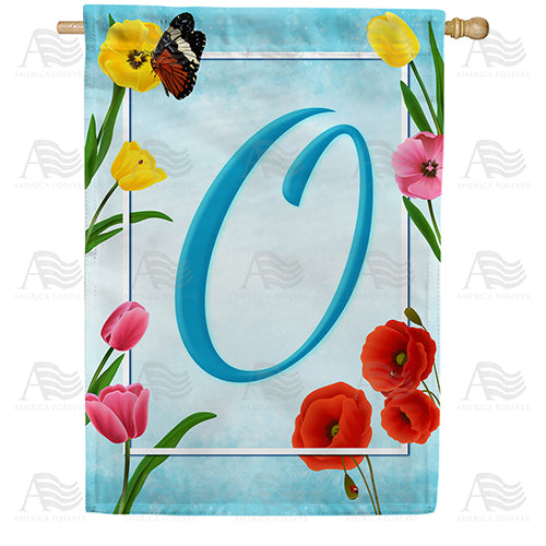 America Forever Spring Beauties Monogram House Flag