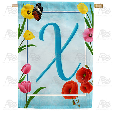 spring-beauties-monogram-house-flag