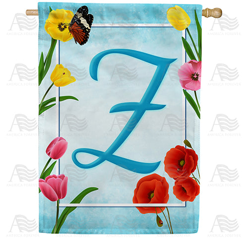 America Forever Spring Beauties Monogram House Flag