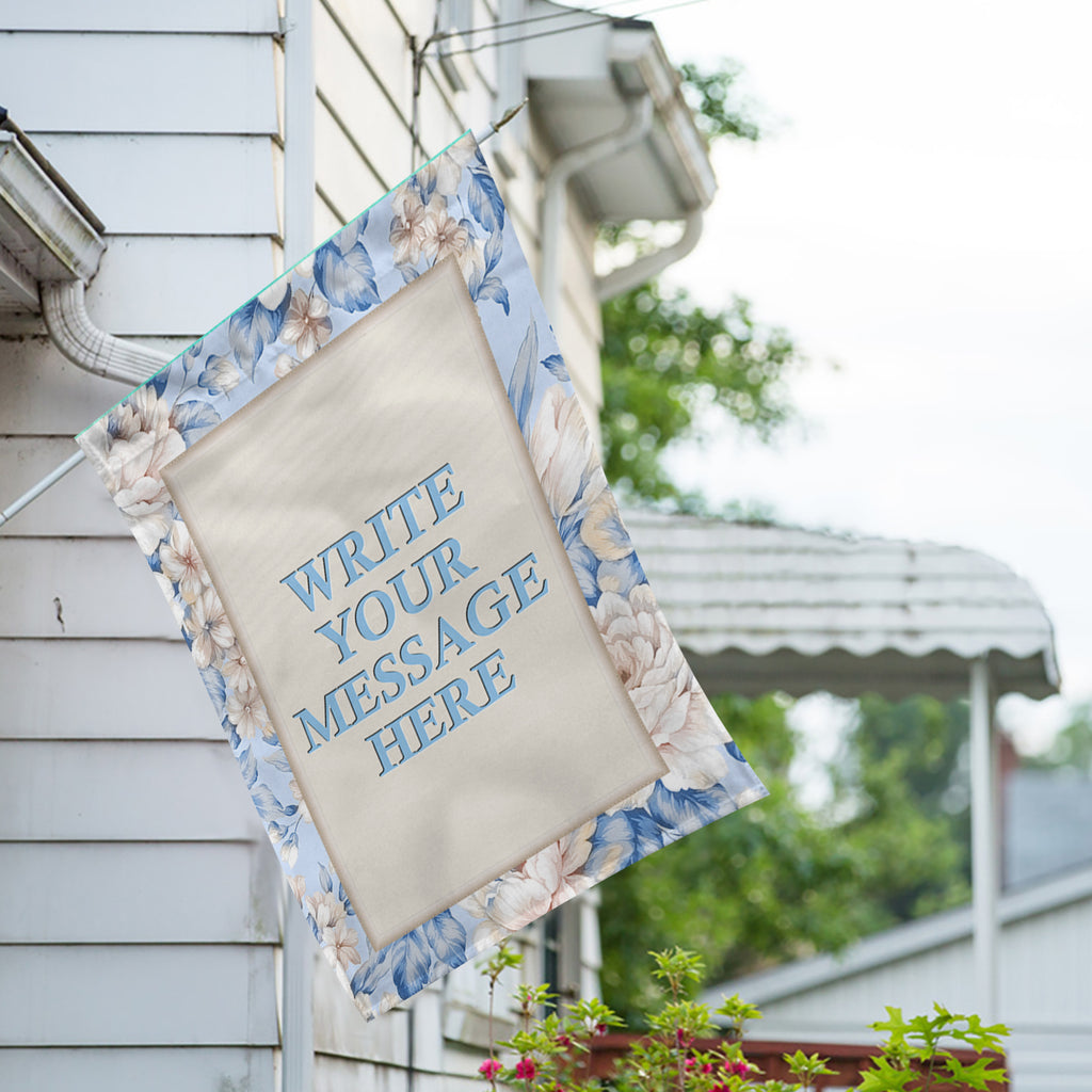 America Forever Personalized Old Fashion Flowers Message House Flag