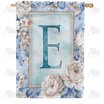 America Forever Old Fashion Flowers Monogram House Flag