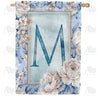 America Forever Old Fashion Flowers Monogram House Flag