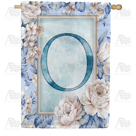 America Forever Old Fashion Flowers Monogram House Flag