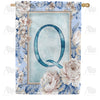 America Forever Old Fashion Flowers Monogram House Flag