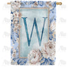 America Forever Old Fashion Flowers Monogram House Flag
