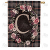 America Forever Pink And Black Plaid Monogram House Flag
