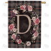 America Forever Pink And Black Plaid Monogram House Flag