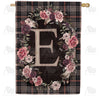 America Forever Pink And Black Plaid Monogram House Flag