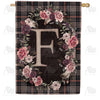 America Forever Pink And Black Plaid Monogram House Flag