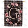 America Forever Pink And Black Plaid Monogram House Flag